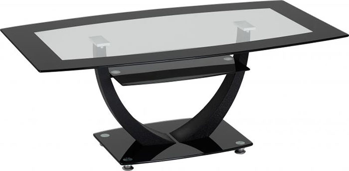 Hanley Coffee Table in Clear And Black Glass